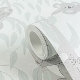 Koala-Tapete Hellblau Grau - Kindertapete mit Koalas und Ästen 