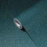 Strukturtapete ozeanblau, gold, Vliestapete My Home My Spa von Livingwalls  