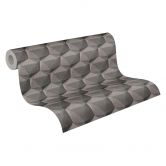 3D Wohnzimmer Tapete Grau Anthrazit - Moderne Design Vliestapete 