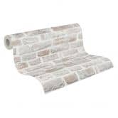 behang stone look - steen behang PVC-vrij van A.S. Création grijs wit 386371 