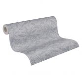 papier peint maison de campagne crème gris bleu - papier peint molletonné salon - papier peint floral salle à manger cuisine 