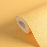 Papier peint intissé uni jaune avec une légère structure textile de A.S. Creation 