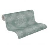 Barok decoratief muntzilver behang - Vliesbehang met reliëf - klassiek patroonbehang 