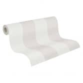Striped wallpaper light gray white - non-woven wallpaper with fine texture classic & subtle 