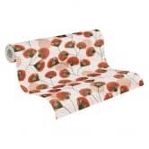 Non-woven Skandi wallpaper - striking retro pattern in greige & terracotta 