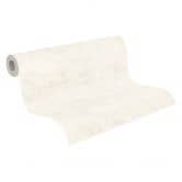 Papier peint non tissé floral - structure lin en gris & ton naturel 