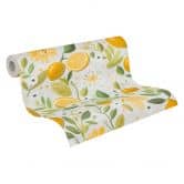 Papier peint fruits citron orange vert - Papier peint intissé moderne multicolore - cuisine & salle à manger 