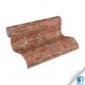 Brick wallpaper brick look red gray - industrial non-woven wallpaper - wallpapering without paste 