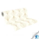 Papier peint art déco blanc or - papier peint intissé géométrique - tapisserie sans colle 