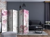 Paravent, Raumteiler freistehend, Trennwand - Tanz der Pfingstrosen , 5-teilig - 225x172 cm 