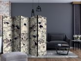 Paravent, Raumteiler freistehend, Trennwand - Vom Jugendstil inspiriert , 5-teilig - 225x172 cm 