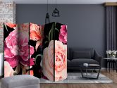 Paravent, Raumteiler freistehend, Trennwand - Liebe Rosenstrauß , 5-teilig - 225x172 cm 