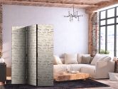 Paravent, Raumteiler freistehend, Trennwand - Fish in Beige Tones Presented in Vintage Style 