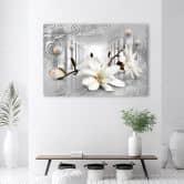 Canvasbillede, Blomster i en tunnel 3D kugler 