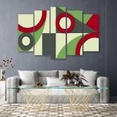 Canvas print 5 stuks, Geometrische abstractie vormen 