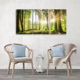 Leinwandbild 3-teilig, Wald Bäume Natur 