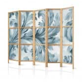 Japanischer Paravent, Raumteiler freistehend, Trennwand - Botanical Motif: Leaves and Vines, Sandy Colors 