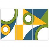 Leinwandbild 3 teilig, Geometrische Abstraktionsformen 
