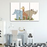 Leinwandbild 3-teilig, Tiere 