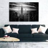 Leinwandbild 3-teilig, New York City Schwarz und Weiß 