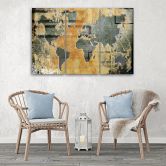 Leinwandbild 3-teilig, Retro Weltkarte 