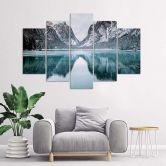 Canvasdoek 5 stuks, berglandschap meer 