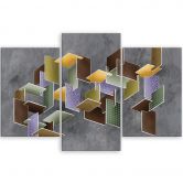Leinwandbild 3 teilig, 3D -Rätsel 