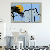 Leinwandbild 3-teilig, Elefant Tier Kinder 