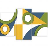 Leinwandbild 3 teilig, Geometrische Abstraktionsformen 