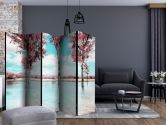 Paravent, Raumteiler freistehend, Trennwand - Herbstliche Szenerie , 5-teilig - 225x172 cm 