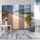Screen room divider - Strand i Mrzezyno, 5-delt - 225x172 cm 