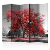 Screen room divider - Efterår i parken, 3-delt 