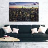 Leinwandbild 3-teilig, New York Stadt Nacht 