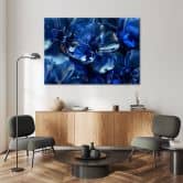 Leinwandbild, Blaue Glasblumen 3D 