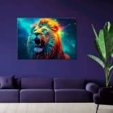 Abstrakt Neon Lion AI lærredsprint 