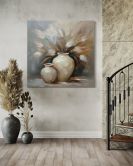 Leinwandbild Vintage Stillleben Vase 