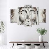 Leinwandbild 5 teilig, Buddha Grey Zen Spa 