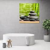 Leinwandbild, Steine Bambus Zen Spa 