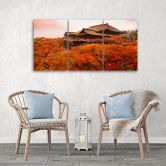 Leinwandbild 3-teilig, Garten Japan Landschaft 