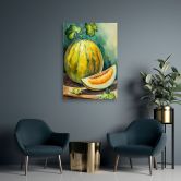 Leinwandbild, Wassermelone Frucht handgemalt 