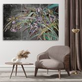 Leinwandbild 3 teilig, Iris Blumen im Wind 