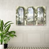 Canvasdoek 5 delen, zuilen en bogen met klimop 