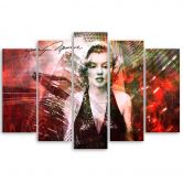 Lærredstryk 5 styk, Marilyn Monroe 