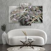 Leinwandbild 3 teilig, Iris Blumen im Wind 