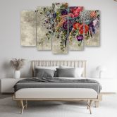 Leinwandbild 5 teilig, Blumenstrauß 