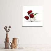 Leinwandbild, Rote Rosen in einer Vase 