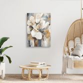 Leinwandbild Beigefarbene Blumen 