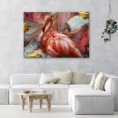 Leinwandbild, Rosa Flamingo Abstraktion 