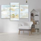 Leinwandbild 3 teilig, Fliegerwal und Schiff 