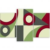 Leinwandbild 3 teilig, Geometrische Abstraktionsformen 